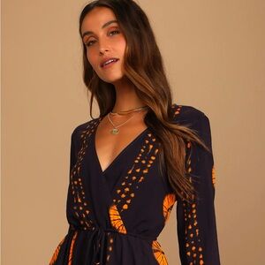 Adventuresome Dark Purple Tie-Dye Long Sleeve Romper